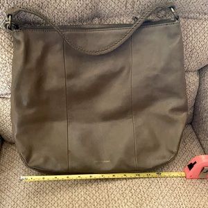 Hobo shoulder bag Lucky genuine leather in olive